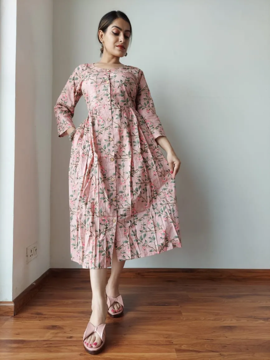 Pink Blush Cotton Summer Long Dress