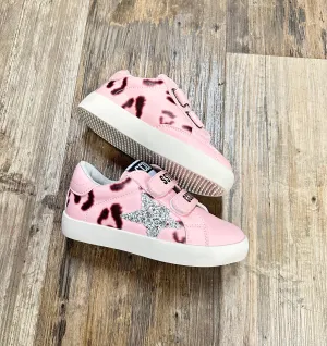 Pink Cheetah Star Sneaker Velcro