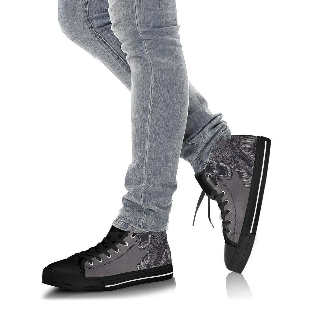 Playing Guitar Skeleton Custom Custom shoes