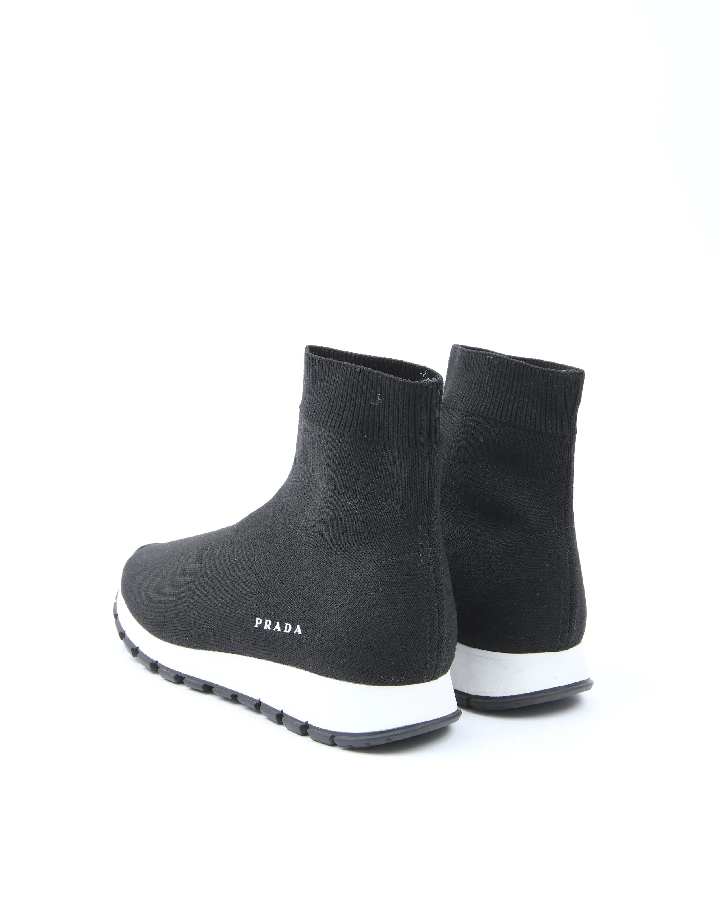 Prada Black Knit Sock Runner Sneaker - 35