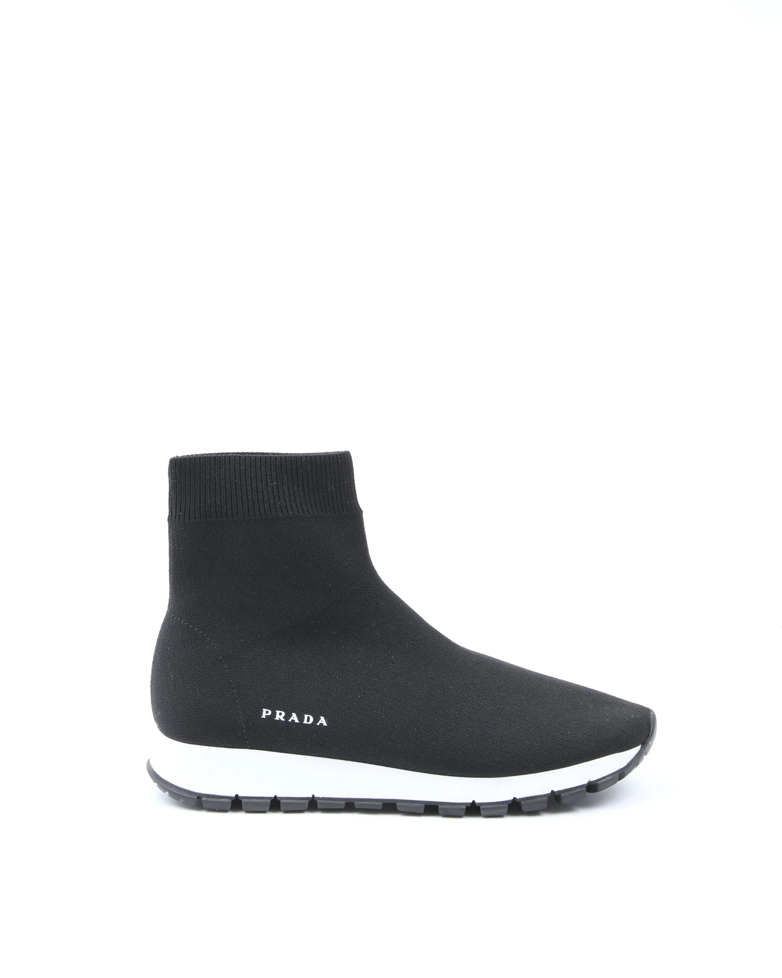 Prada Black Knit Sock Runner Sneaker - 35