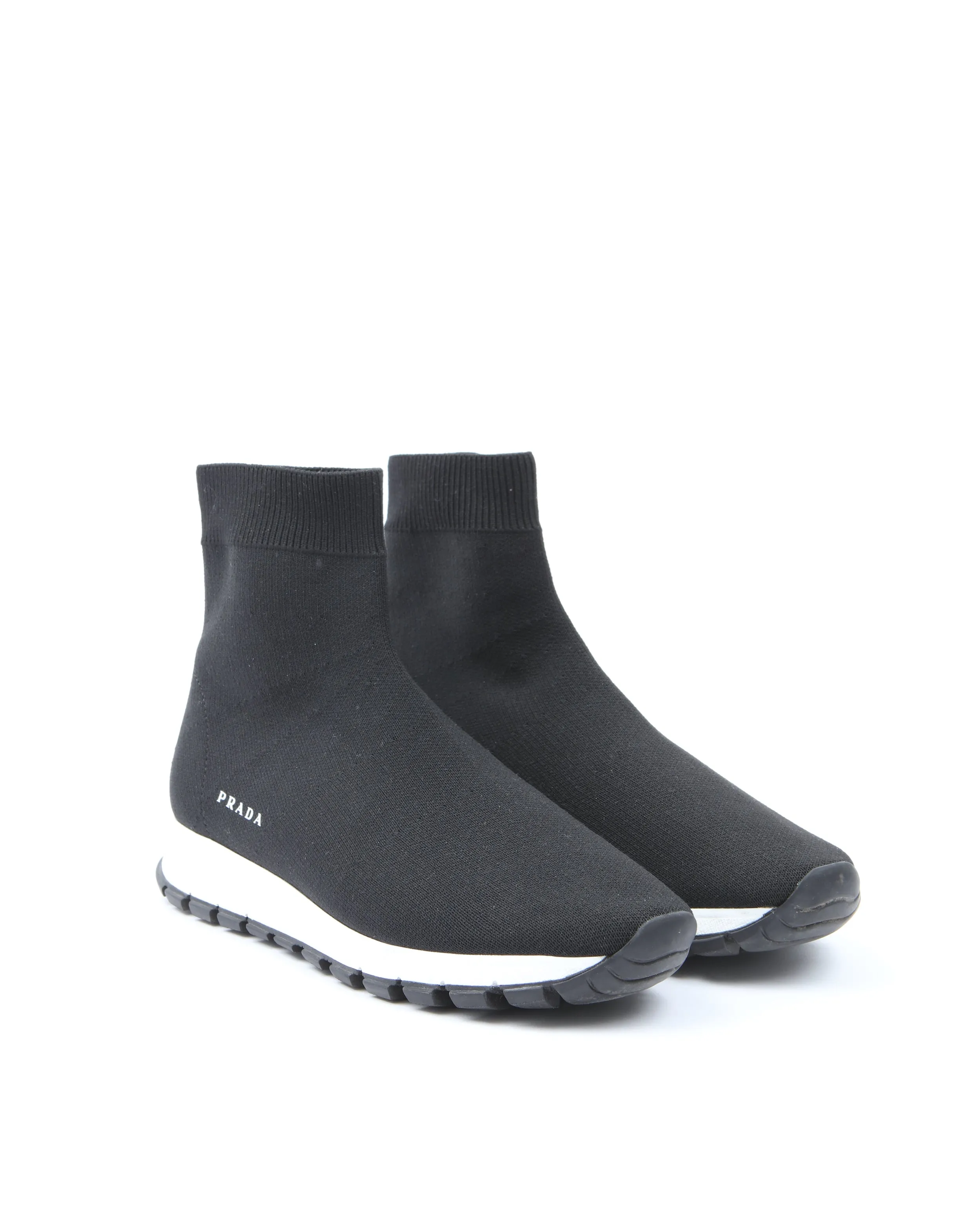 Prada Black Knit Sock Runner Sneaker - 35
