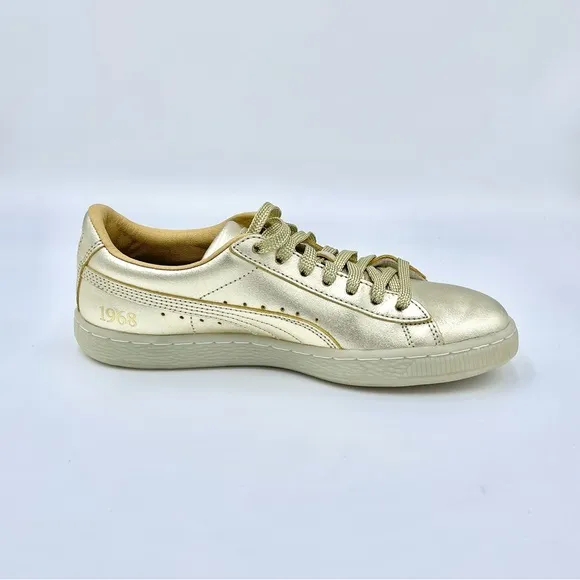 Puma Suede ‘50th Anniversary’ Gold Leather Sneakers 367297 Kids Juniors Sz 6.5c