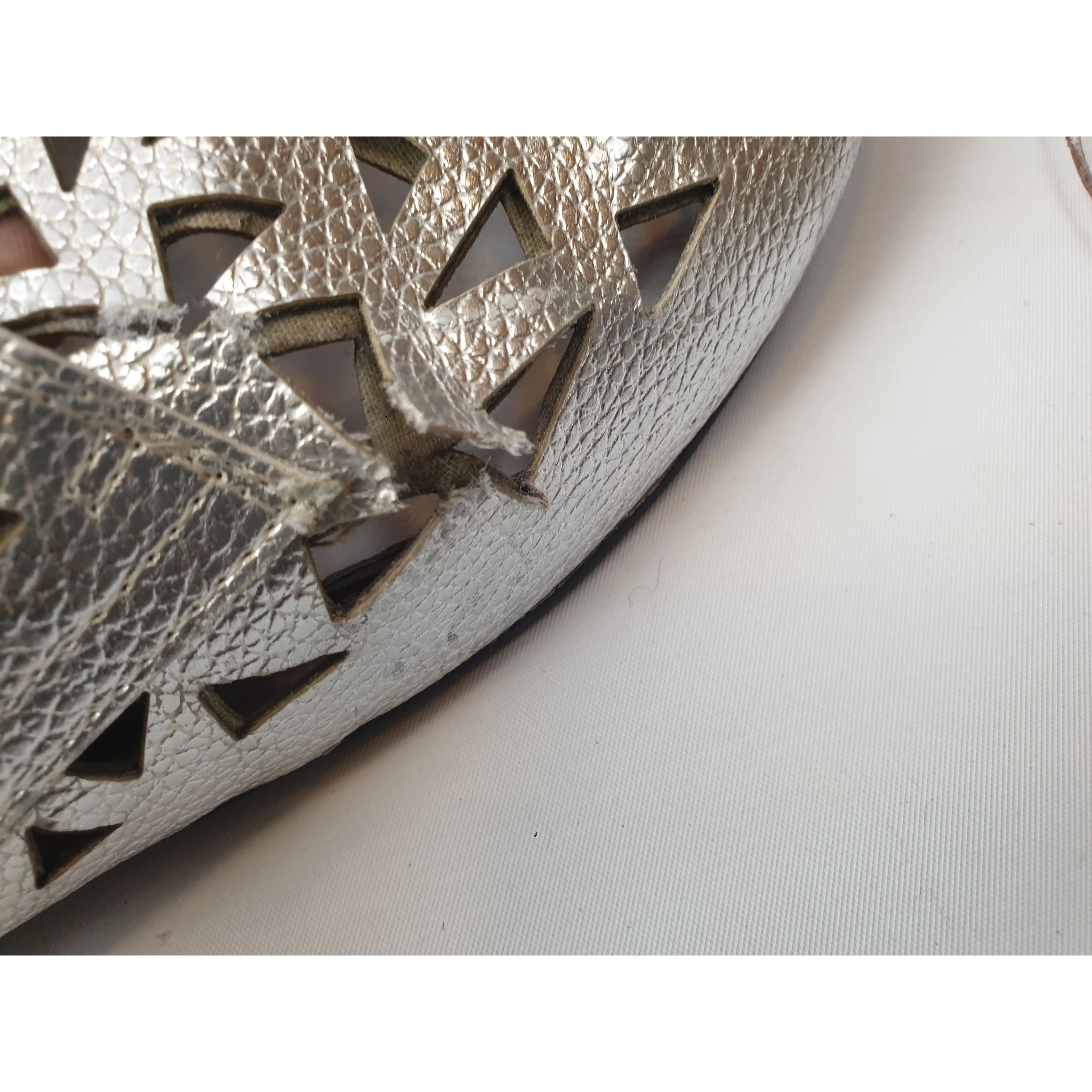 Radical Yes silver perforated leather flat laceup shoes size 43