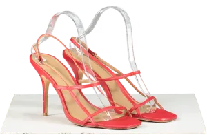 Reformation Red Serenity Bare Mid Heeled Sandals UK 8 EU 41 👠