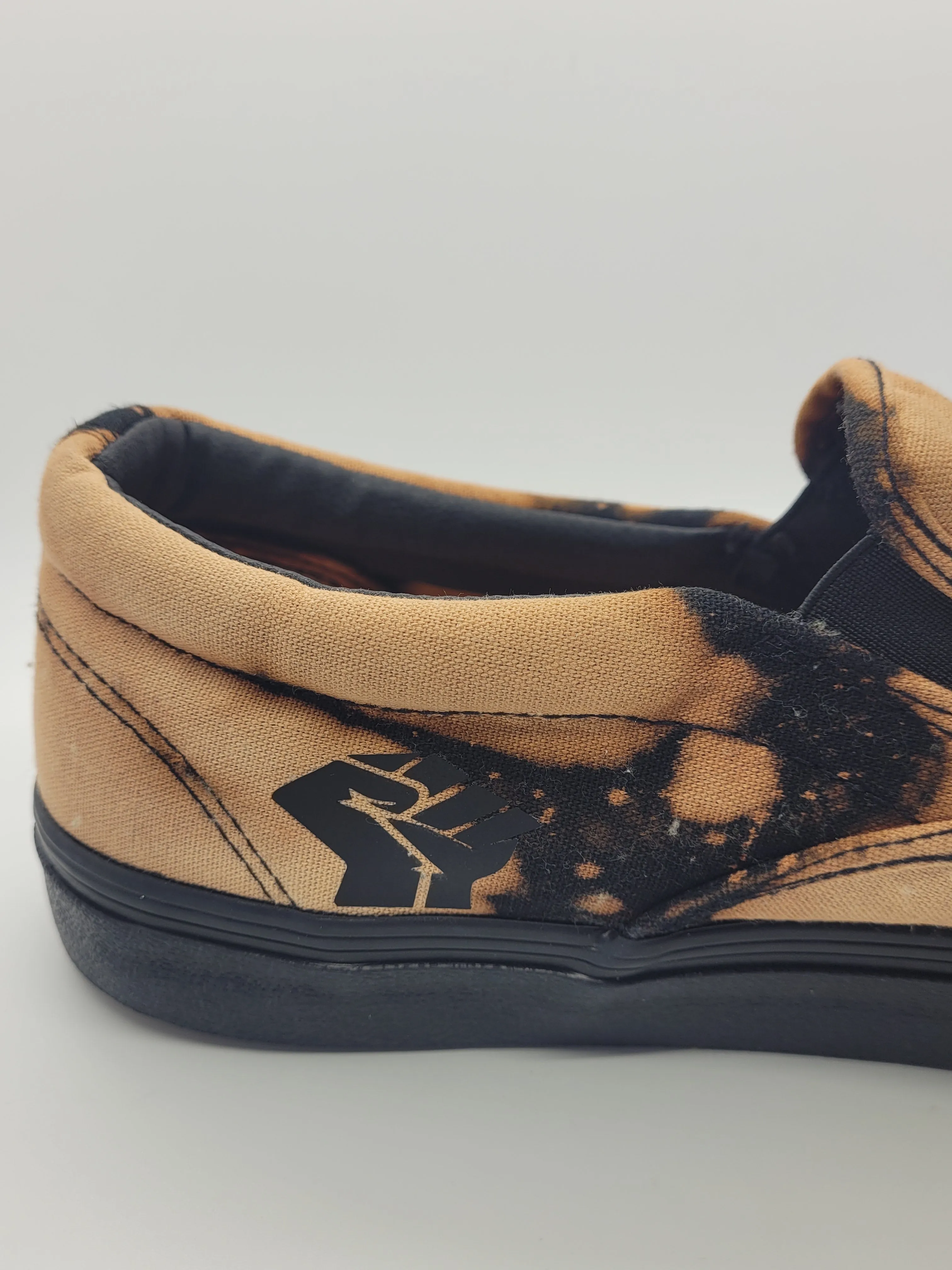 Reverse dyed men's canvas loafers Black Men are Dope size 13