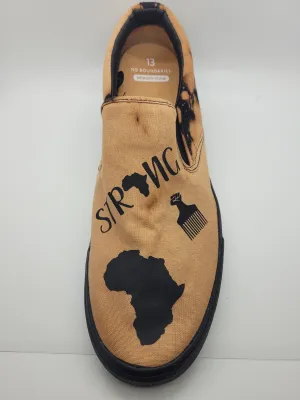 Reverse dyed men's canvas loafers Black Men are Dope size 13