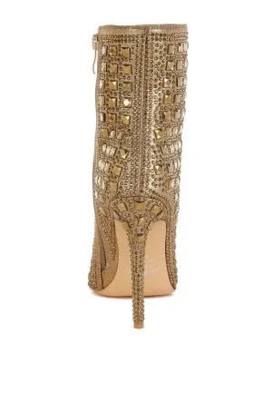 Rhinestones Stiletto Boots