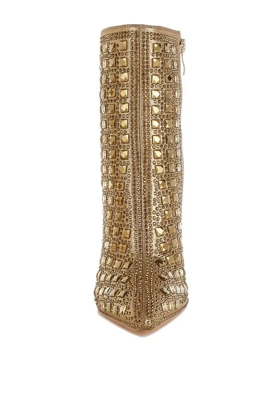 Rhinestones Stiletto Boots