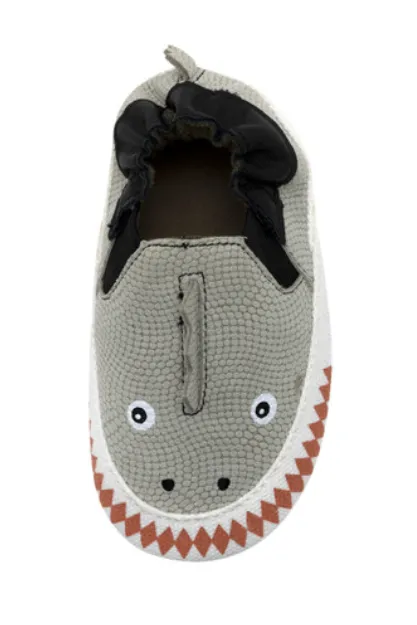 Robeez Dino Dan Soft Sole Grey Boys