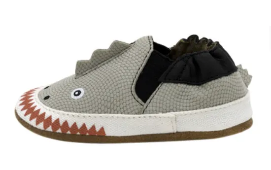 Robeez Dino Dan Soft Sole Grey Boys