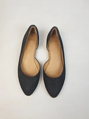 Rollie "Madison D'Orsay" black sparkly slip on shoes size 40