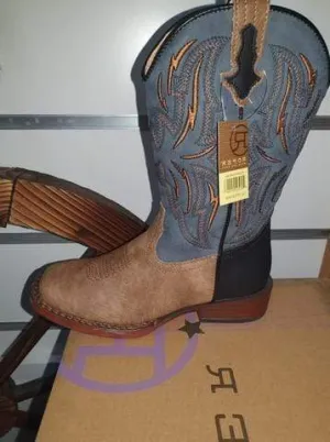 Roper Kids Dalton Boots Tan Blue