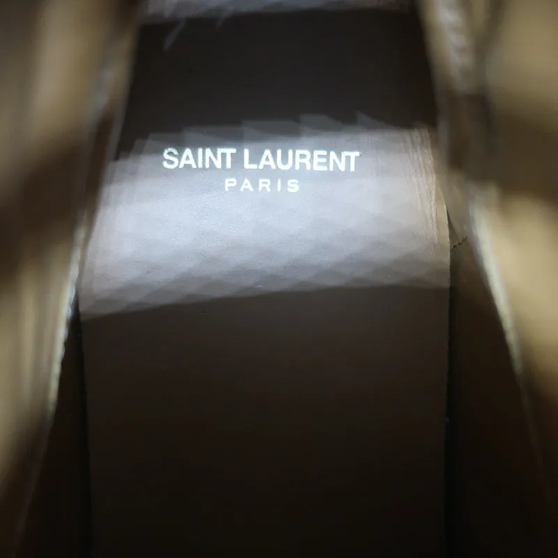 Saint Laurent SL/18 Fringe High Top Sneakers Camo Print Suede Size 46