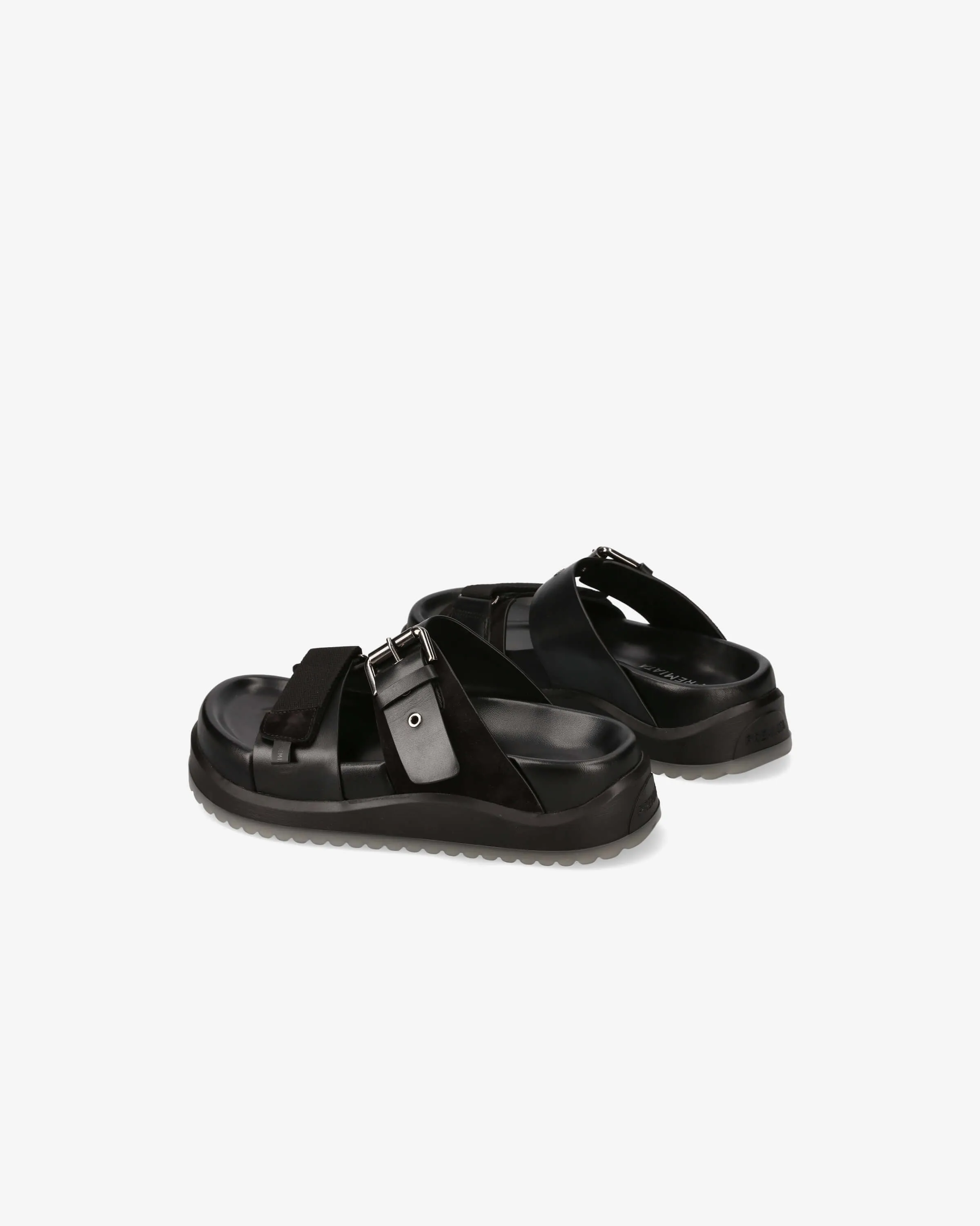 Sandal M6917B Velcro Straps Silver Buckle