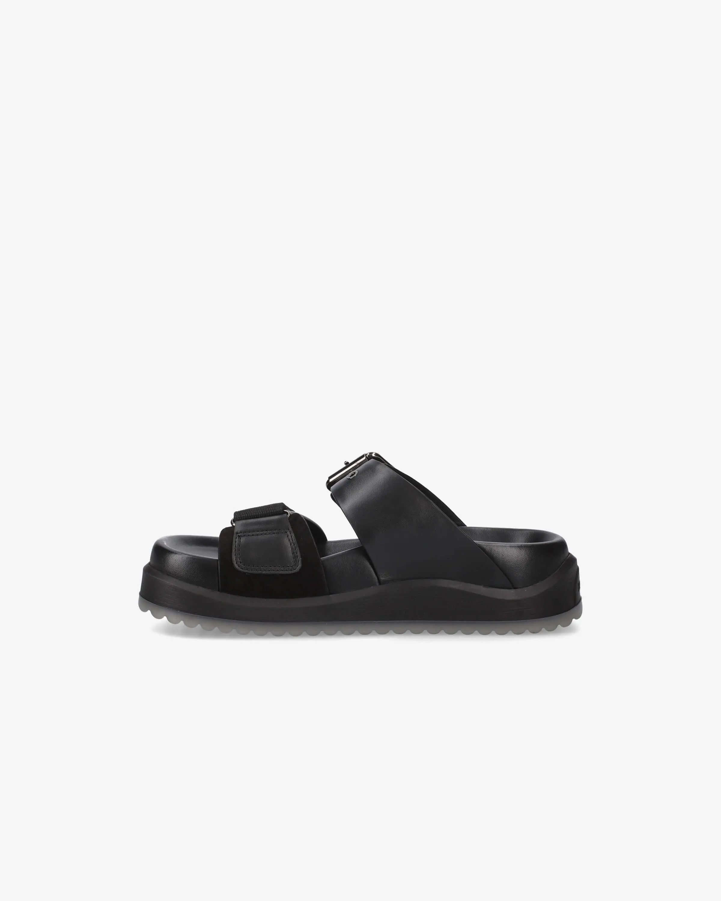Sandal M6917B Velcro Straps Silver Buckle