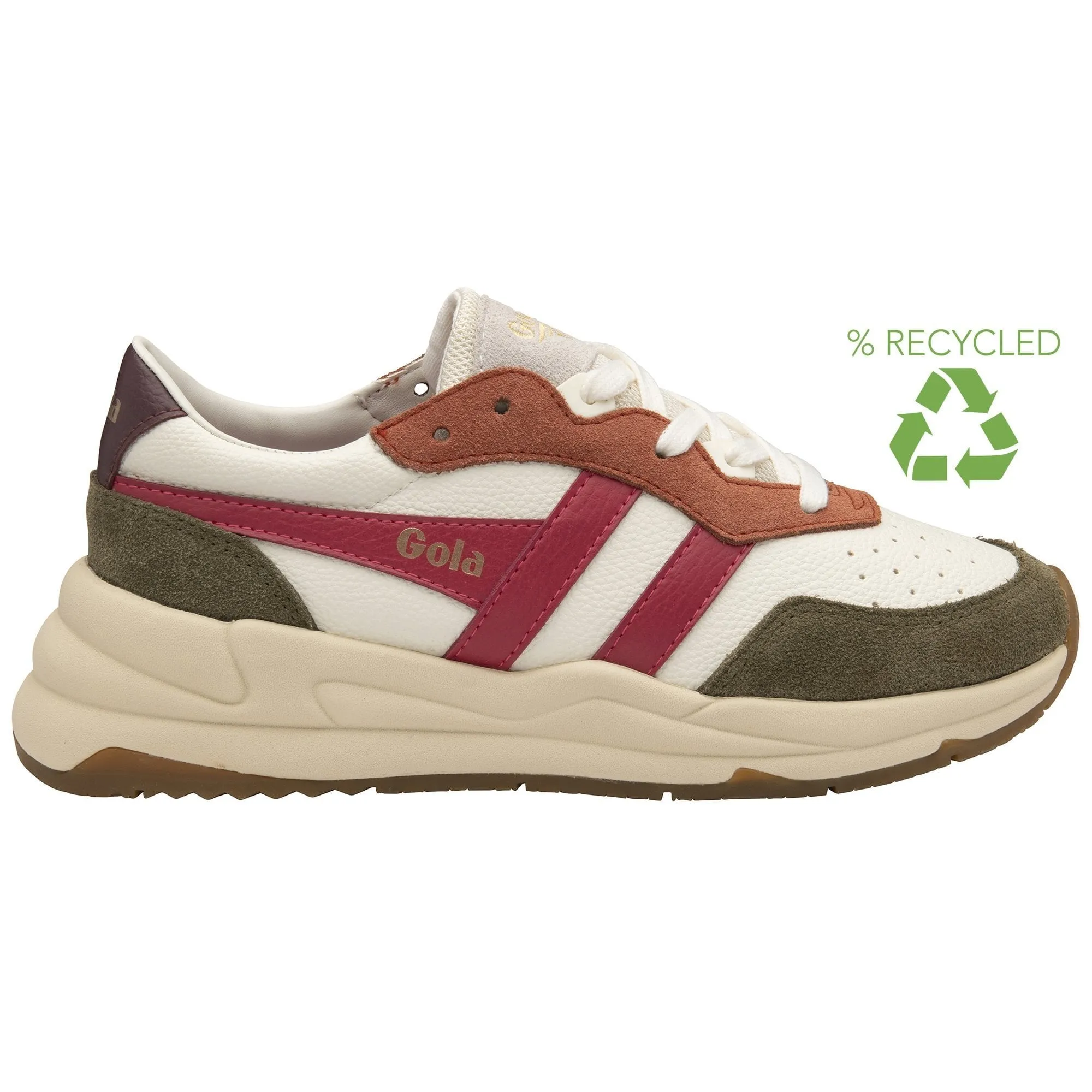 Saturn Sneaker (Off White/Khaki/Raspberry)