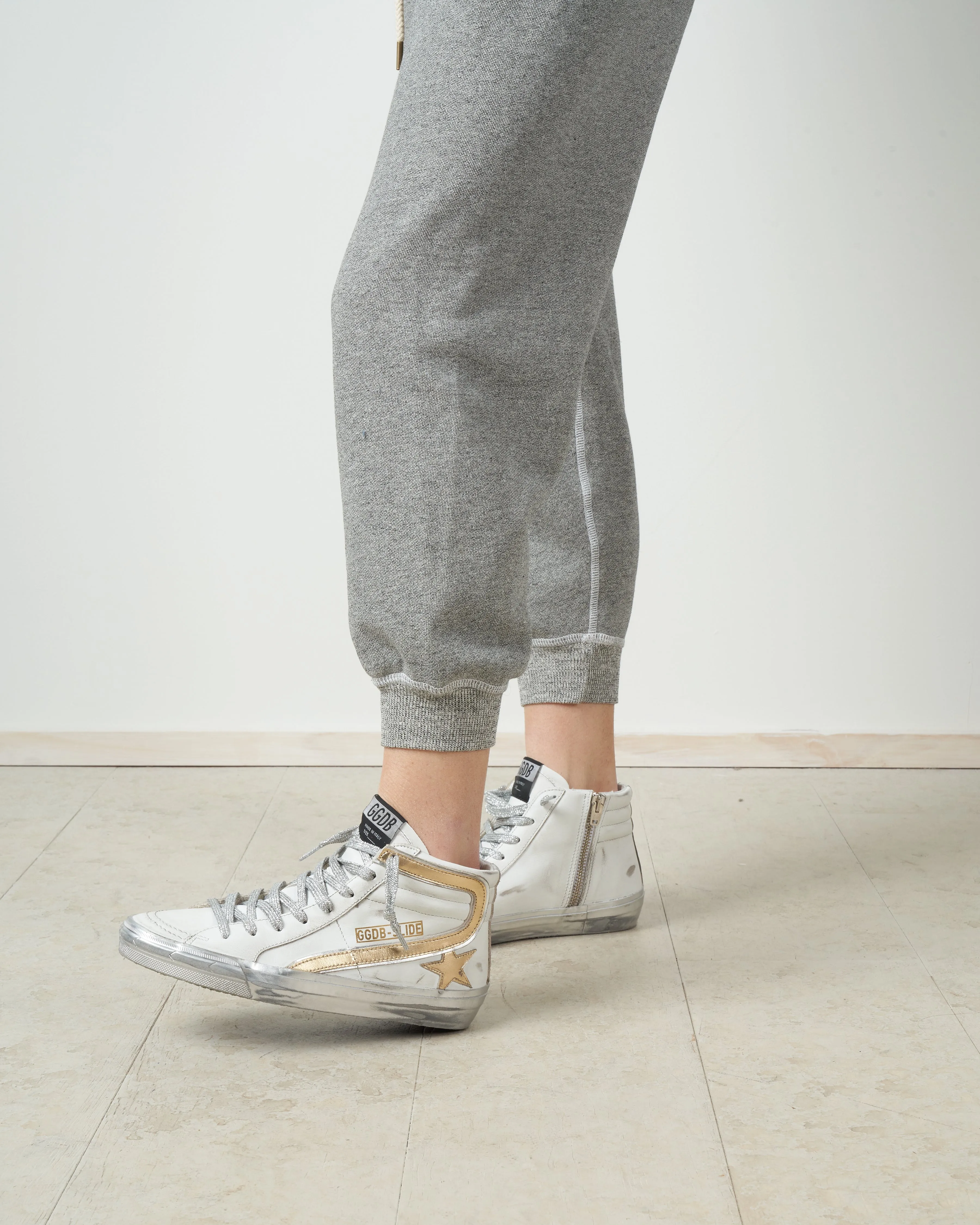 slide sneaker - white/gold