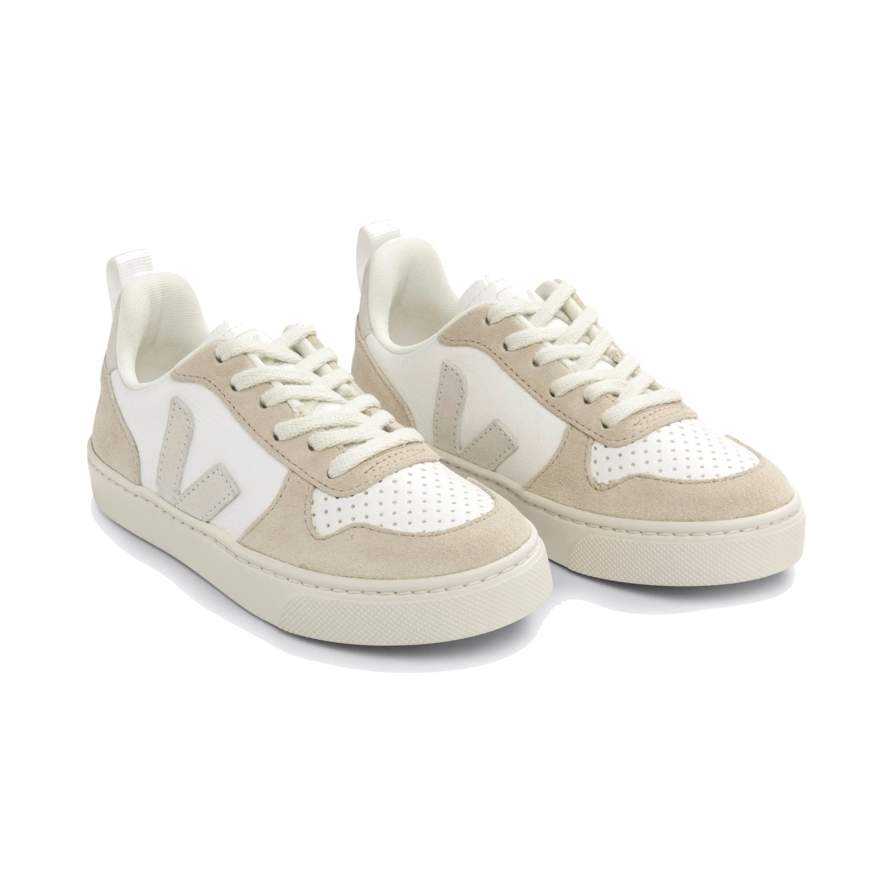 Small V-10 Laces Chromefree Leather - White Natural