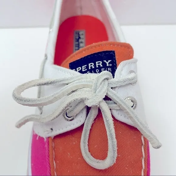 Sperry Top-Sider Canvas Sneakers | Pink Orange | Size 7M