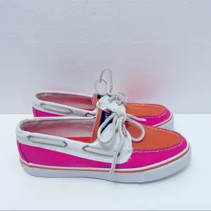 Sperry Top-Sider Canvas Sneakers | Pink Orange | Size 7M