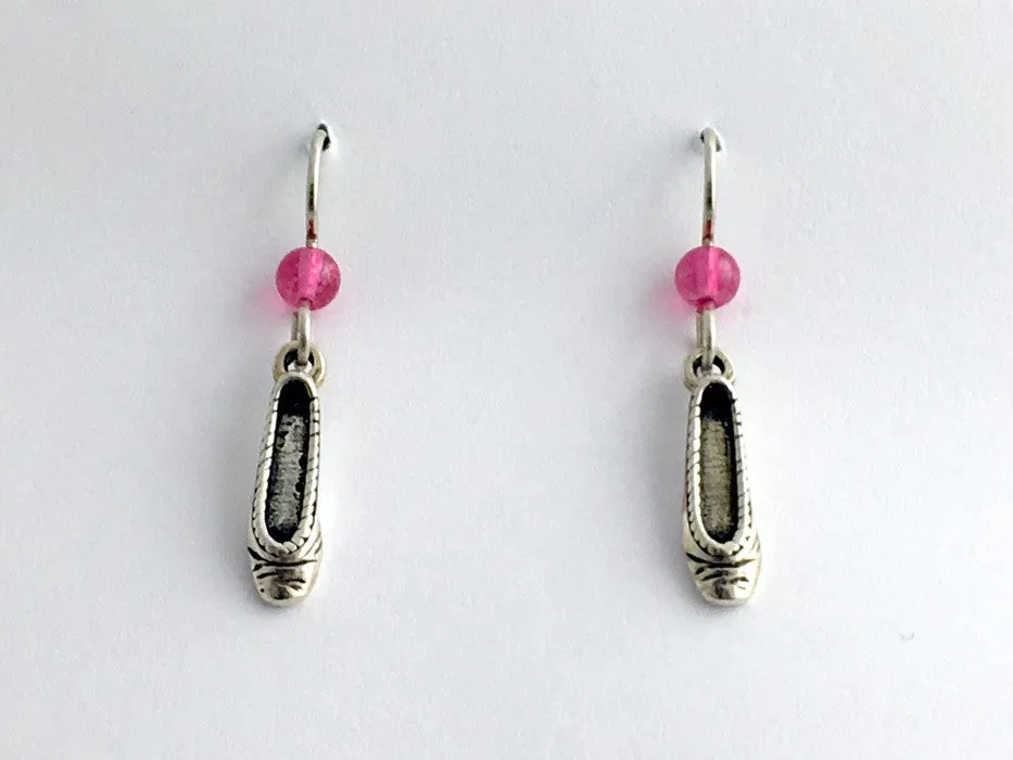Sterling Silver Ballet slipper  dangle earrings--dance,  shoes, shoe, dancer