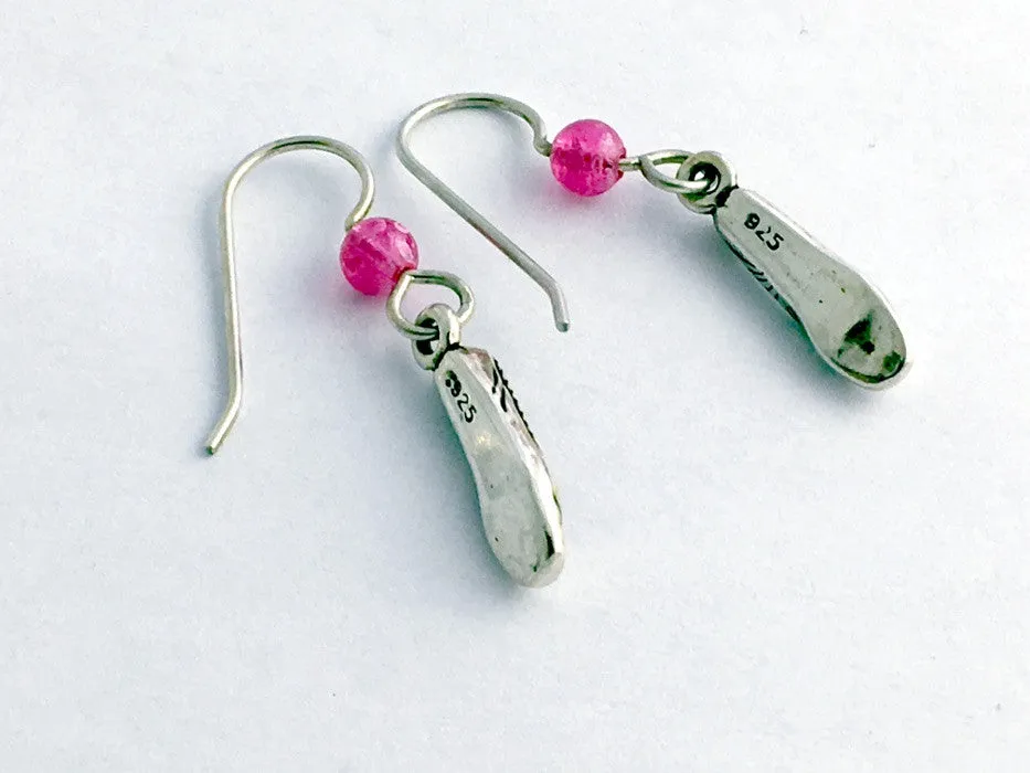 Sterling Silver Ballet slipper  dangle earrings--dance,  shoes, shoe, dancer