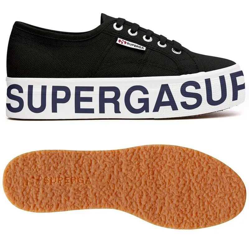 Superga Black Thick Sole Sneaker