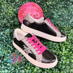 Supernova Black Crocodile Sneaker