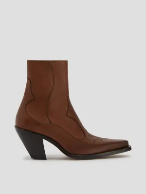 TABOR 70MM ANKLE BOOT IN BROWN CALFSKIN