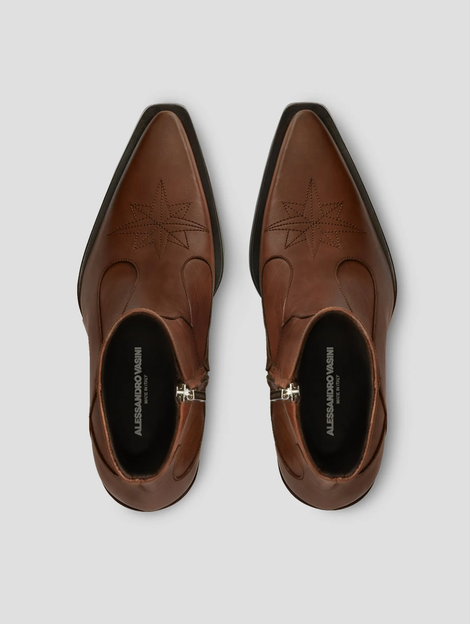TABOR 70MM ANKLE BOOT IN BROWN CALFSKIN