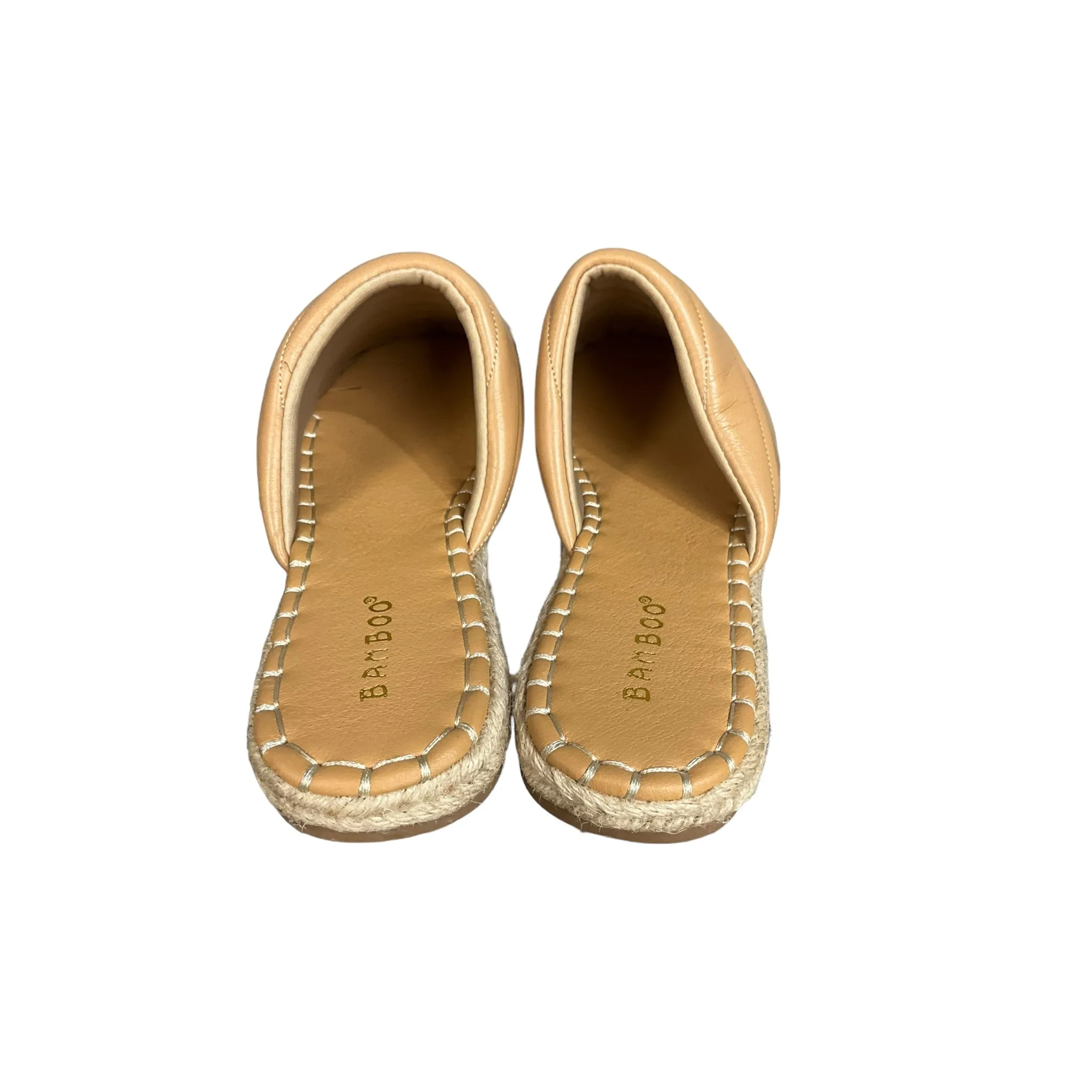 Tan Sandals Flats Bamboo, Size 8.5