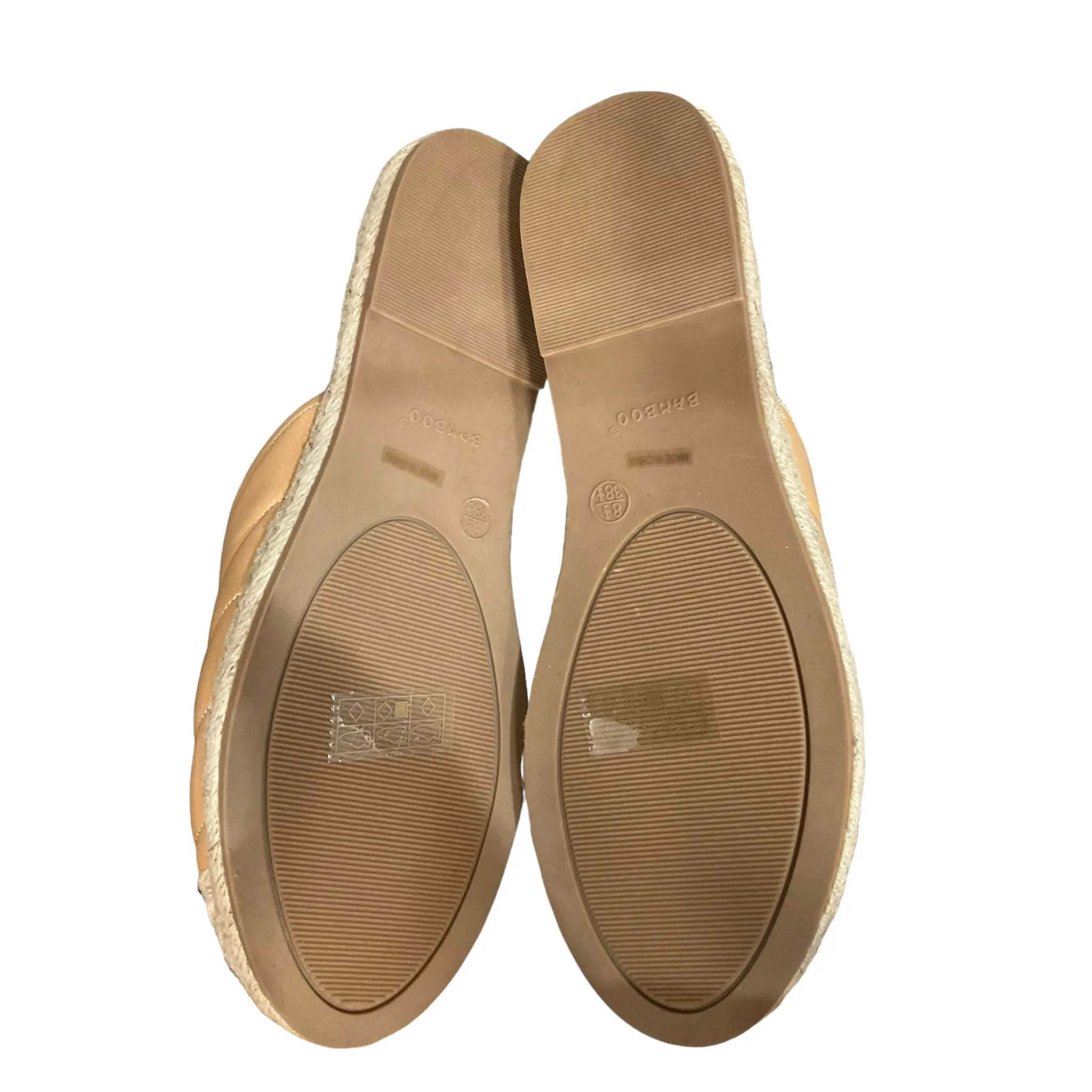 Tan Sandals Flats Bamboo, Size 8.5