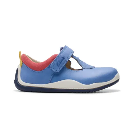 UK 4 Blue Noodle Bright T-Bar Velcro Walker