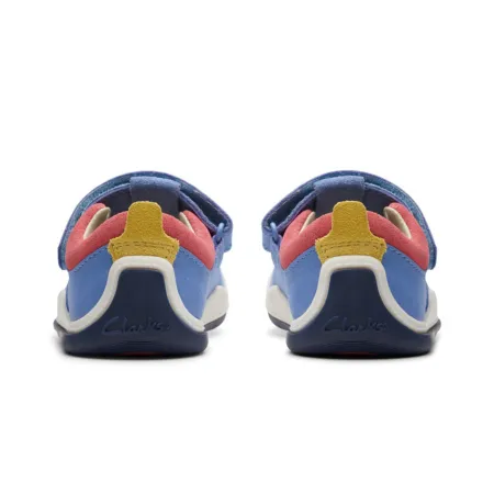 UK 4 Blue Noodle Bright T-Bar Velcro Walker