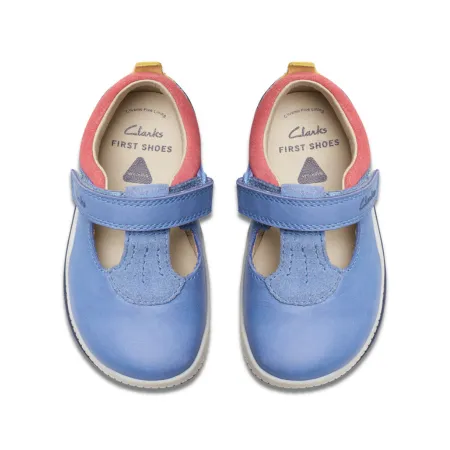 UK 4 Blue Noodle Bright T-Bar Velcro Walker