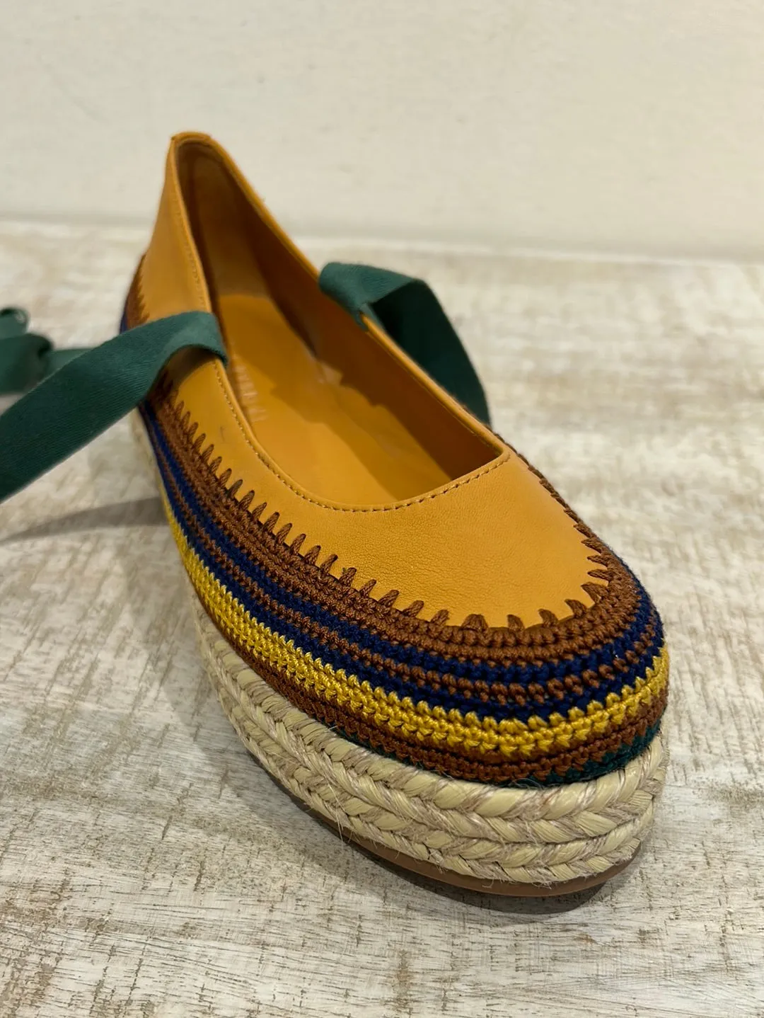Ulla Johnson Shoes, Yolena Crochet Ankle-Wrap Espadrilles (size 37.5)