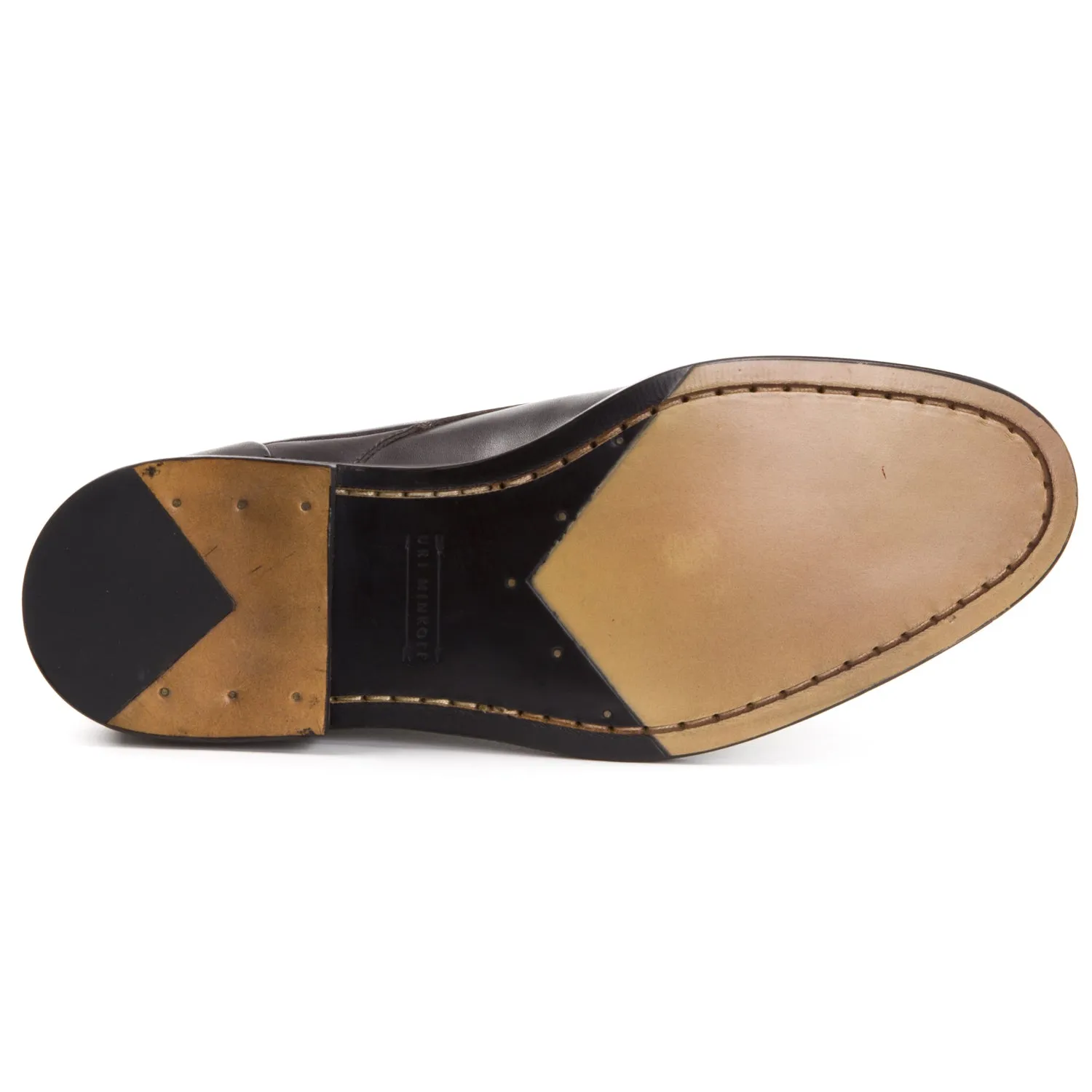URI MINKOFF Men's Modena Espresso Leather Boots N3220004 $300 NIB