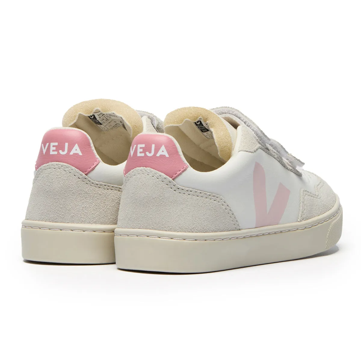 V-90 Extra White Petal Pink Velcro Sneaker