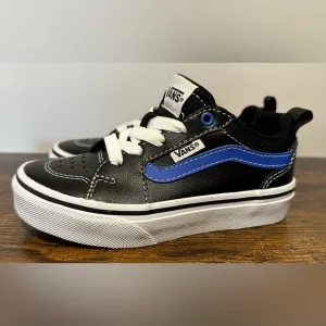 Vans Toddler Boys Leather Filmore Black/Blue Sneakers NWT Size 11 toddler