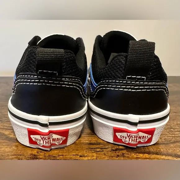 Vans Toddler Boys Leather Filmore Black/Blue Sneakers NWT Size 11 toddler