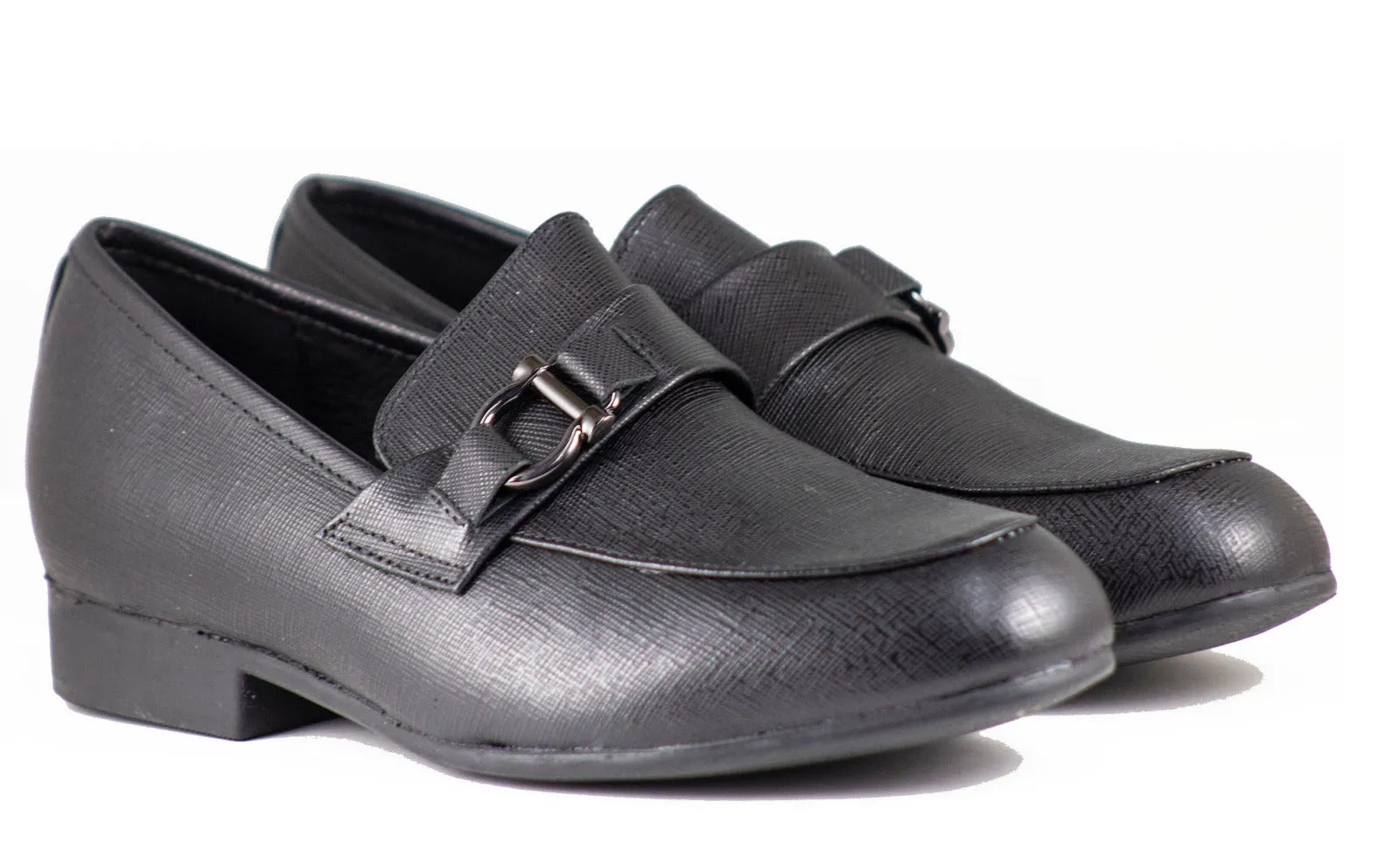 Venettini Boys Dress Black Shoes Chase 5 Gambino Leather Loafer