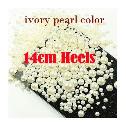 White Pearl Wedding Shoes Wholesales New Beautiful Flower Rhinestone Bridal Shoes Platform High Heels Big Size Women Pumps