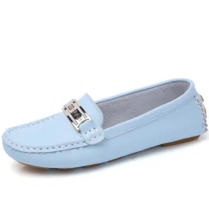 Women genuine leather ballet flats shoes