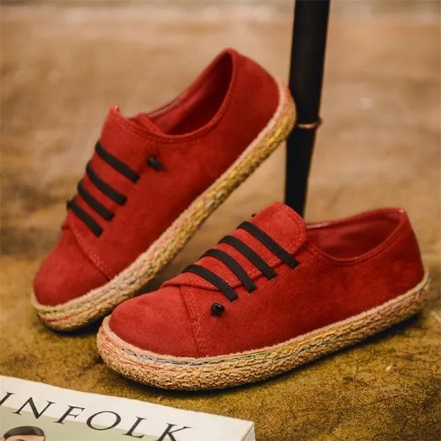 Women Plus Size Loafers Round Toe Slip On Casual Shoes