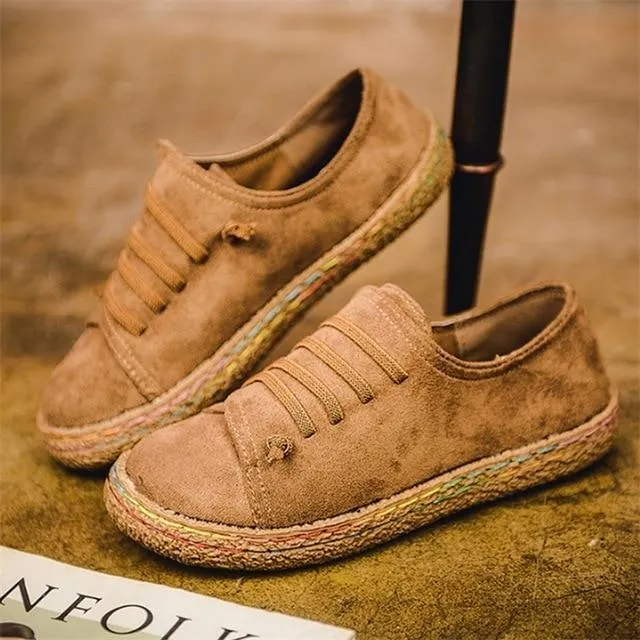 Women Plus Size Loafers Round Toe Slip On Casual Shoes