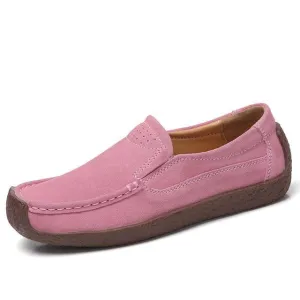 Women Suede Leather Flat Platform Ladies Elegant Shoes