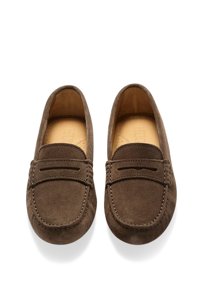 Women's Brown Suede Penny Driving Loafers