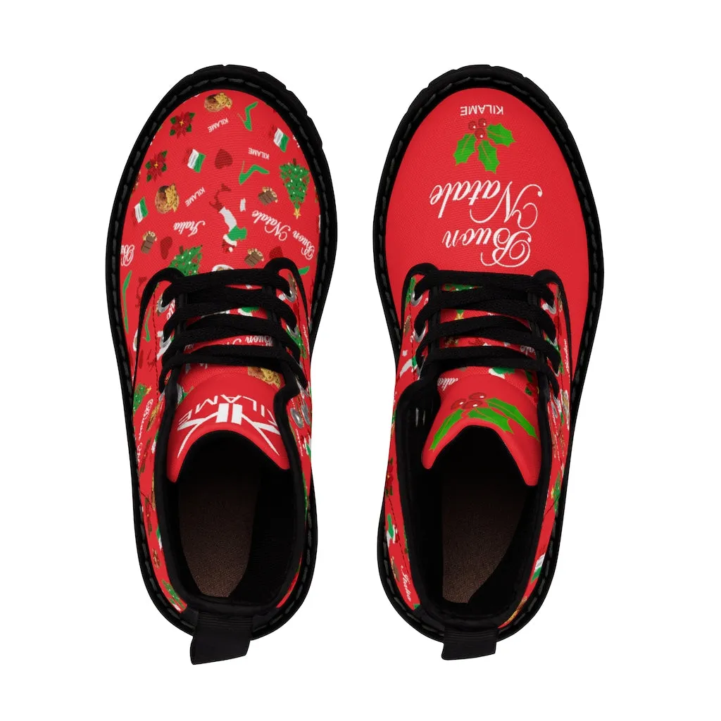 Women's Canvas Boots 'Buon Natale'