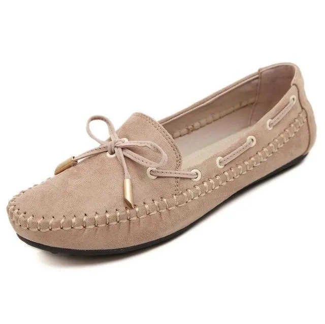 Womens Flats Casual Bowtie Loafers Sweet Candy Colors Flats Solid Shoes